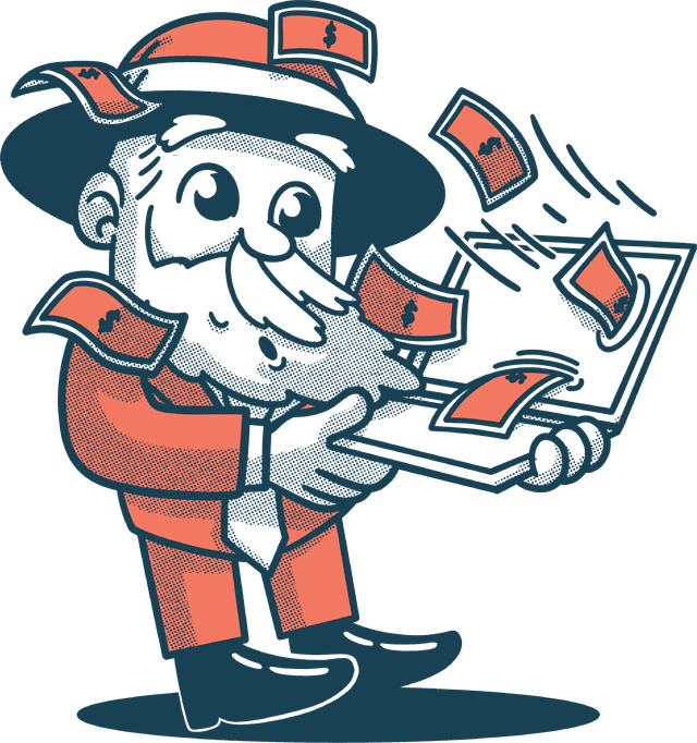 The Snagged mascot celebrating a closed domain deal